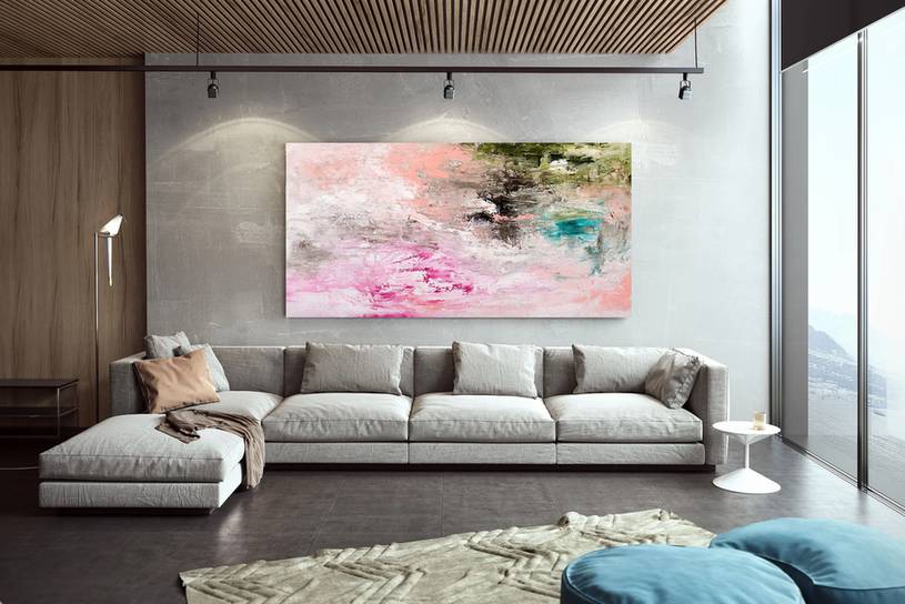 Green Contemporary Abstract statement piece for entryway